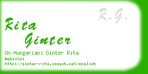 rita ginter business card